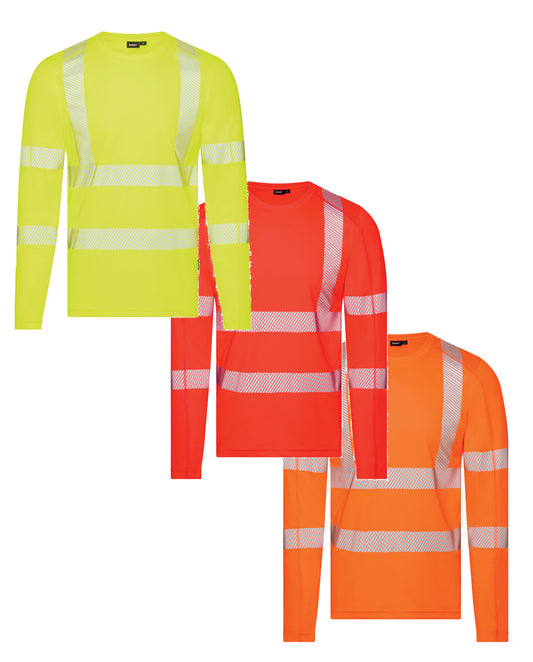 DASSY Carterville Warnschutz UV T-Shirt mit langen Ärmeln Herren – 150 g/m²