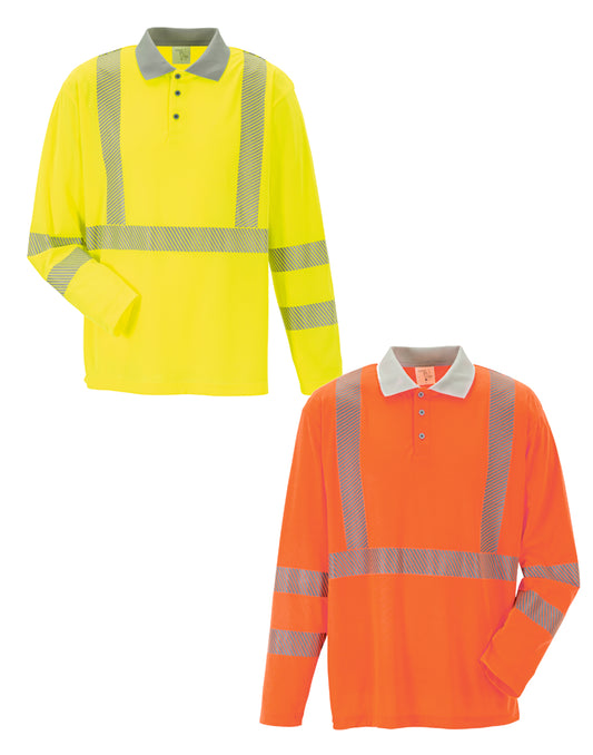 Planam Norit Warnschutz Poloshirt langarm Herren – 150 g/m² - Arbeitsklamotte